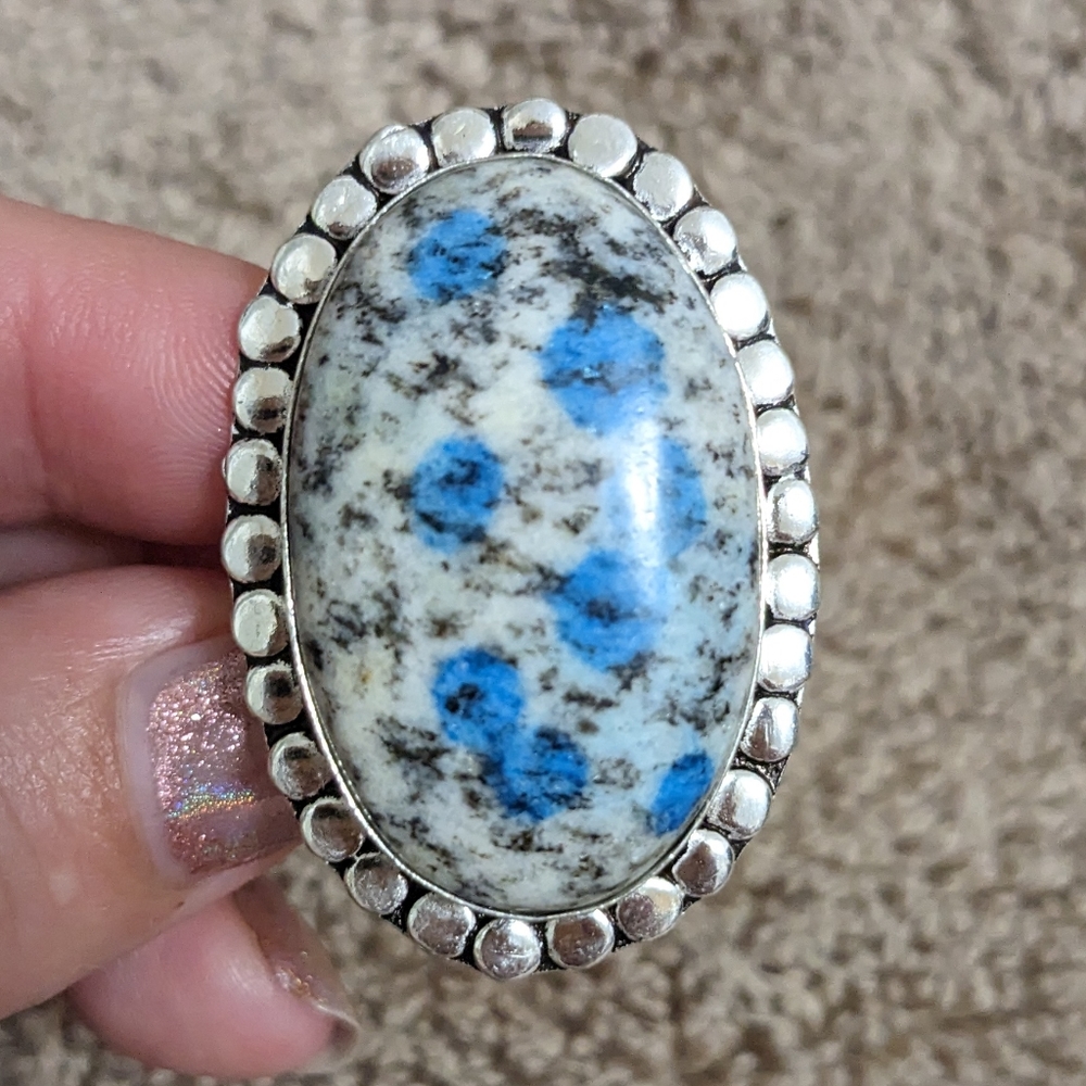 Gray Jasper Stone Sterling silver ring